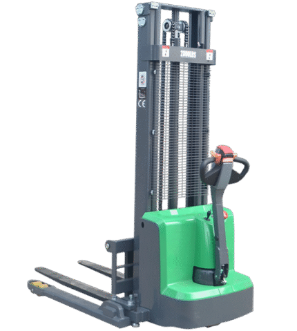 Electric Straddle Stacker With Side Shifting Forks