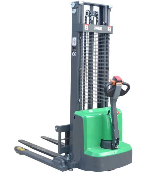 Electric Straddle Stacker With Side Shifting Forks and Lithium-Ion Battery 119in Lift 2800lb Capacity-1-fe15e2860c Electric Straddle Stacker With Side Shifting Forks